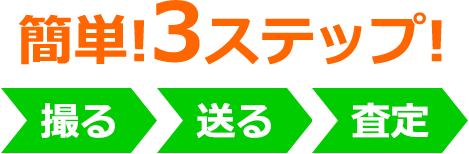 簡単！３ステップ！撮る 送る 査定